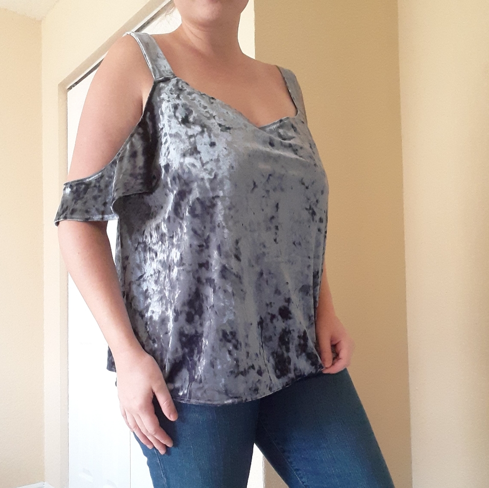 Lauren Conrad crushed velvet top